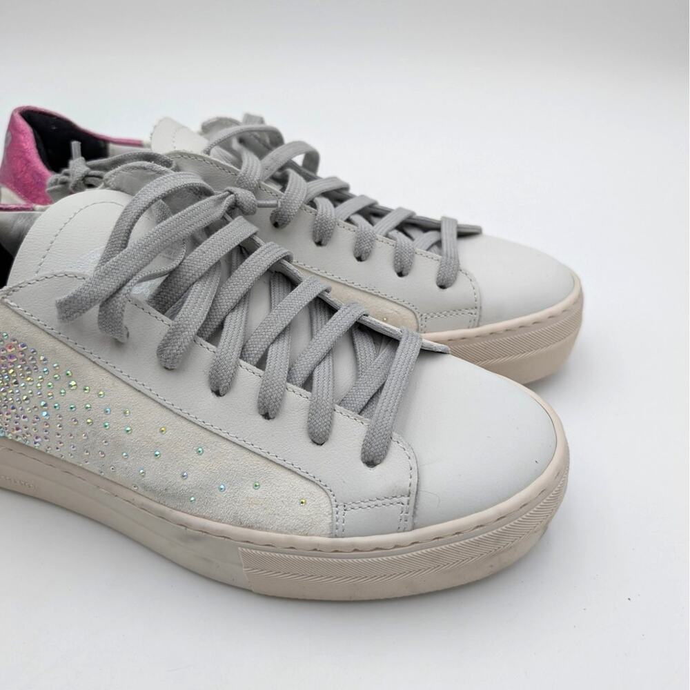 P448 Thea Platform Sneaker Shoes Lace-Up Women's White Size US8.5 EU39 - Picture 9 of 12